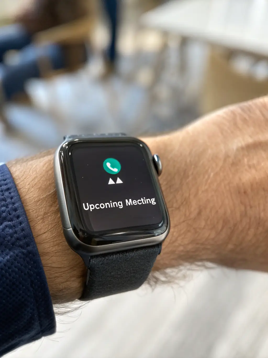 An AI voice bot confirming a beauty salon appointment and sending a reminder to a client, displayed on a smartwatch.