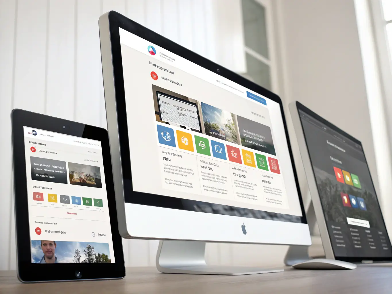A website being tested on various devices (desktop, tablet, mobile) to ensure responsiveness and cross-browser compatibility, with a focus on identifying and fixing any usability issues.