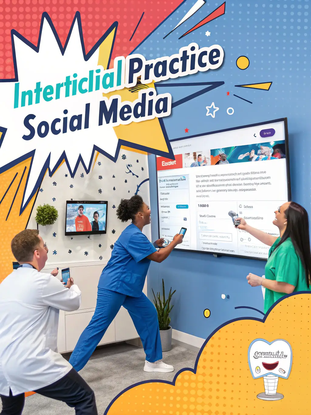 A vibrant image showcasing a successful social media campaign for a dental clinic, featuring engaging posts and positive patient interactions.