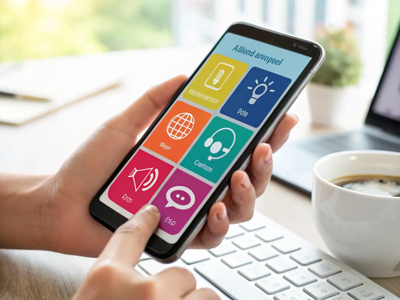 An AI Voice Agent icon answering a phone call, demonstrating efficient call management and appointment booking for a clinic.