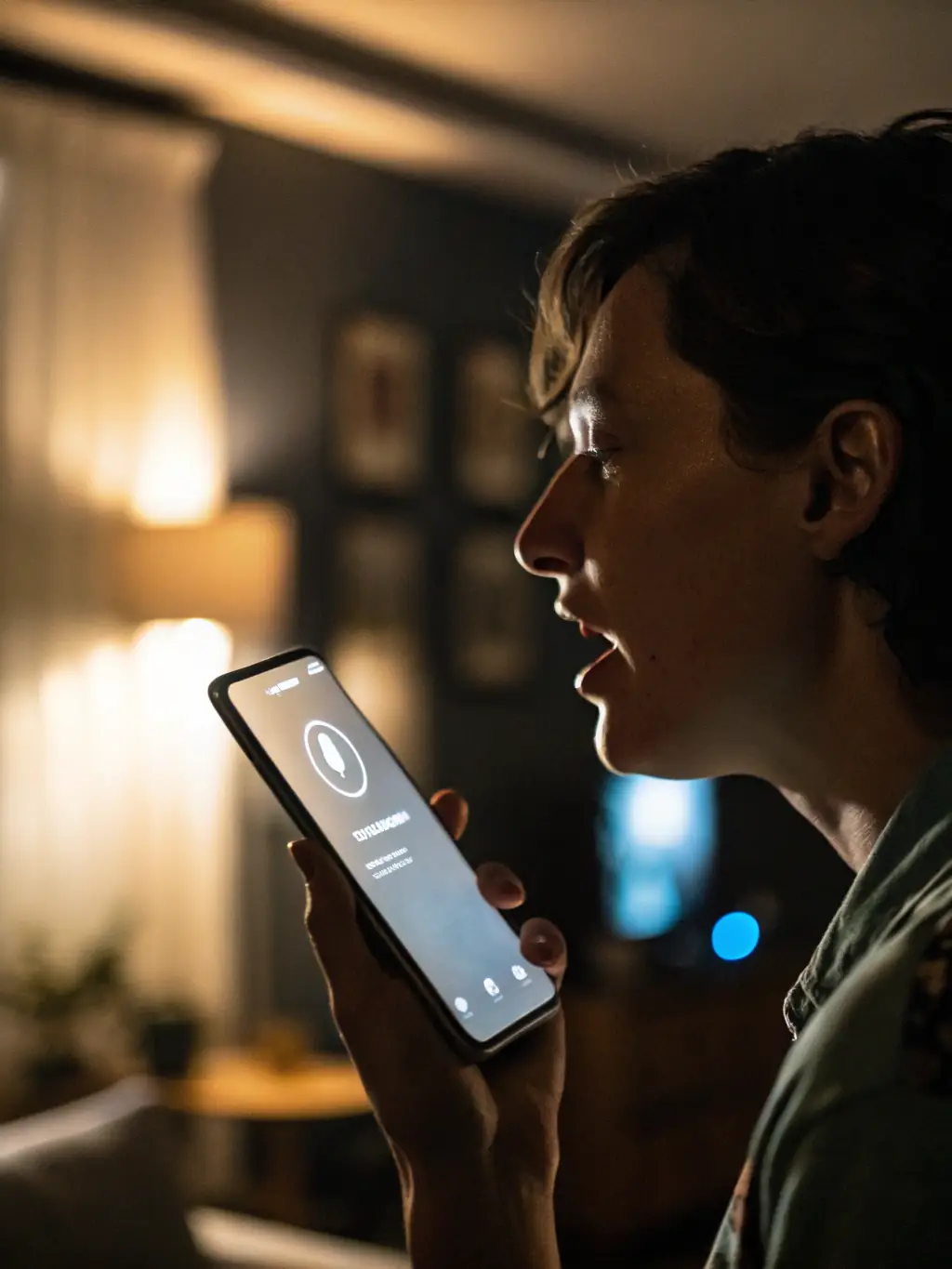 A depiction of an AI voice assistant interacting with a patient over a phone call, with visual sound wave graphics, representing Velantes AI's AI Voice Agent.