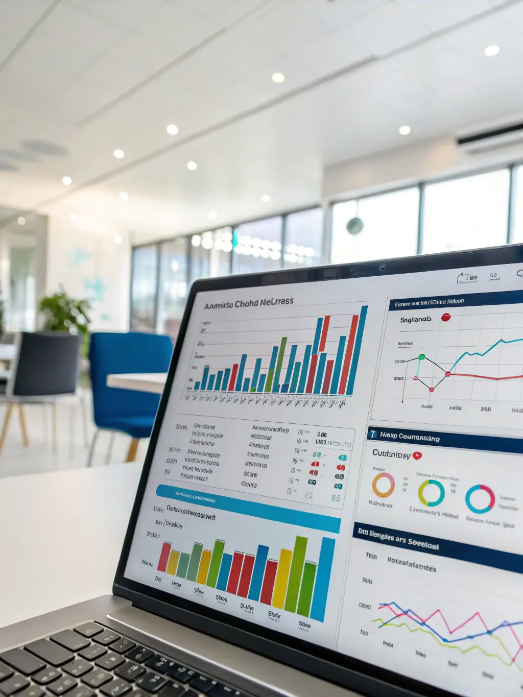Analytics dashboard displaying the performance of a social media marketing campaign for a healthcare provider.